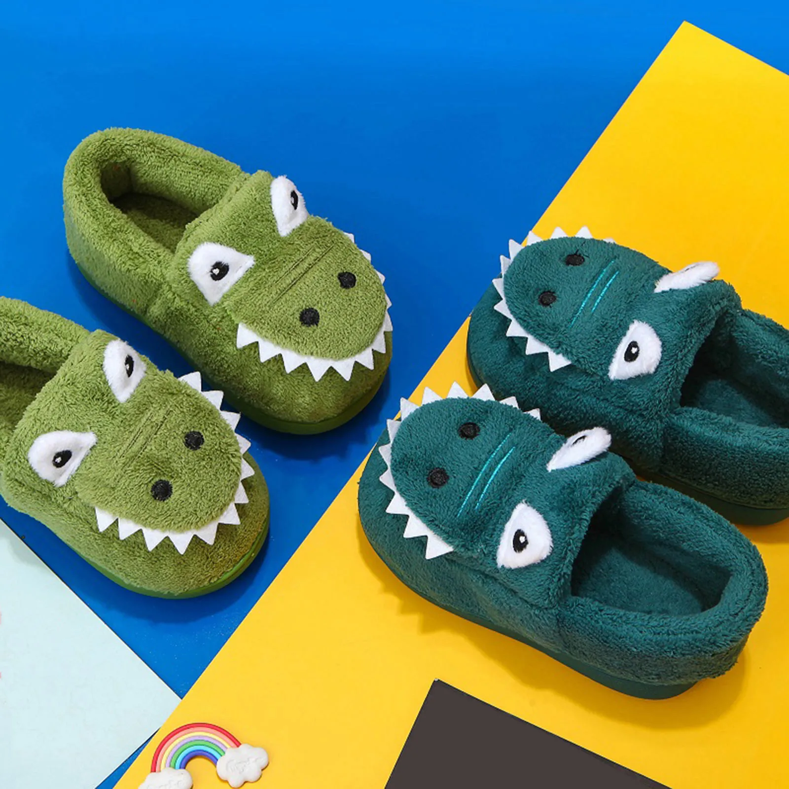 Chidlren Slippers Autumn Winter Cartoon Cotton Shoes Boys Girls Warm Plush Home Slippers Indoor Non-slip Soft Sole Kids Shoes