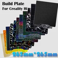 Para Creality Hi 265*265mm placa de construcción PEI PET placa de impresión de doble cara de alta adherencia para piezas de impresora 3D Creality Hi Combo
