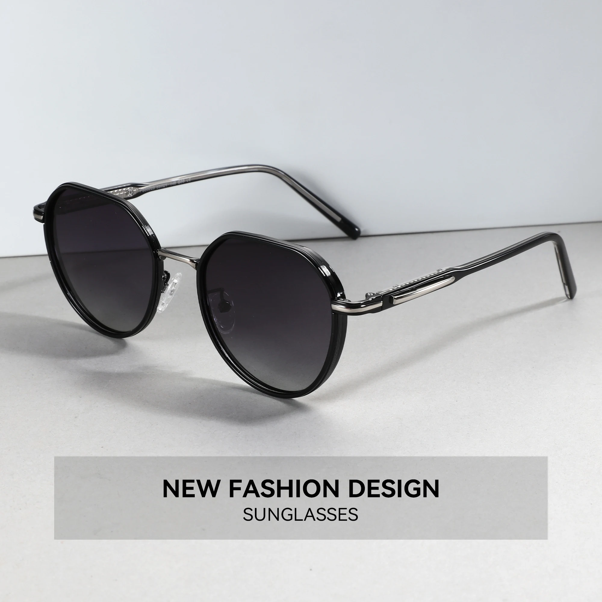 ZENOTTIC (L Size) Polygon Polarized Prescription Sunglasses Unisex UV400 Protection Progressive Multifocal Glasses Man Driving