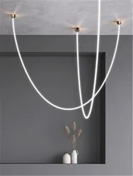 Linea minimalista lampada scala lampadario villa preleva alta lampada LED cava modello di design nordico casa sala espositiva lightin