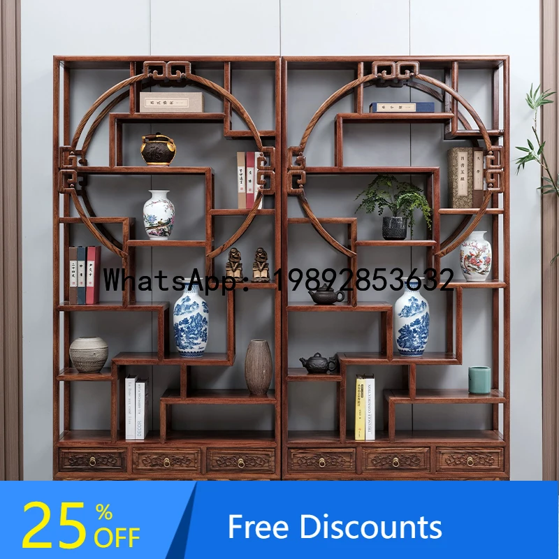 

CZ Bogu Rack Solid Wood New Chinese Style Multi-Treasure Cabinet Living Room Tea Set Partition Storage Rack