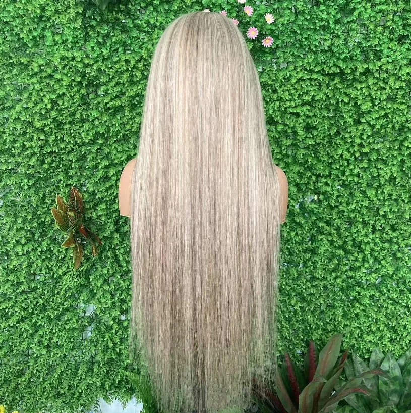 

Noble Synthetic Lace Front Wig 26" Straight Ombre lace Wig Cosplay Ash Platinum Blonde Wigs For Women Lace Wig Synthetic Wig