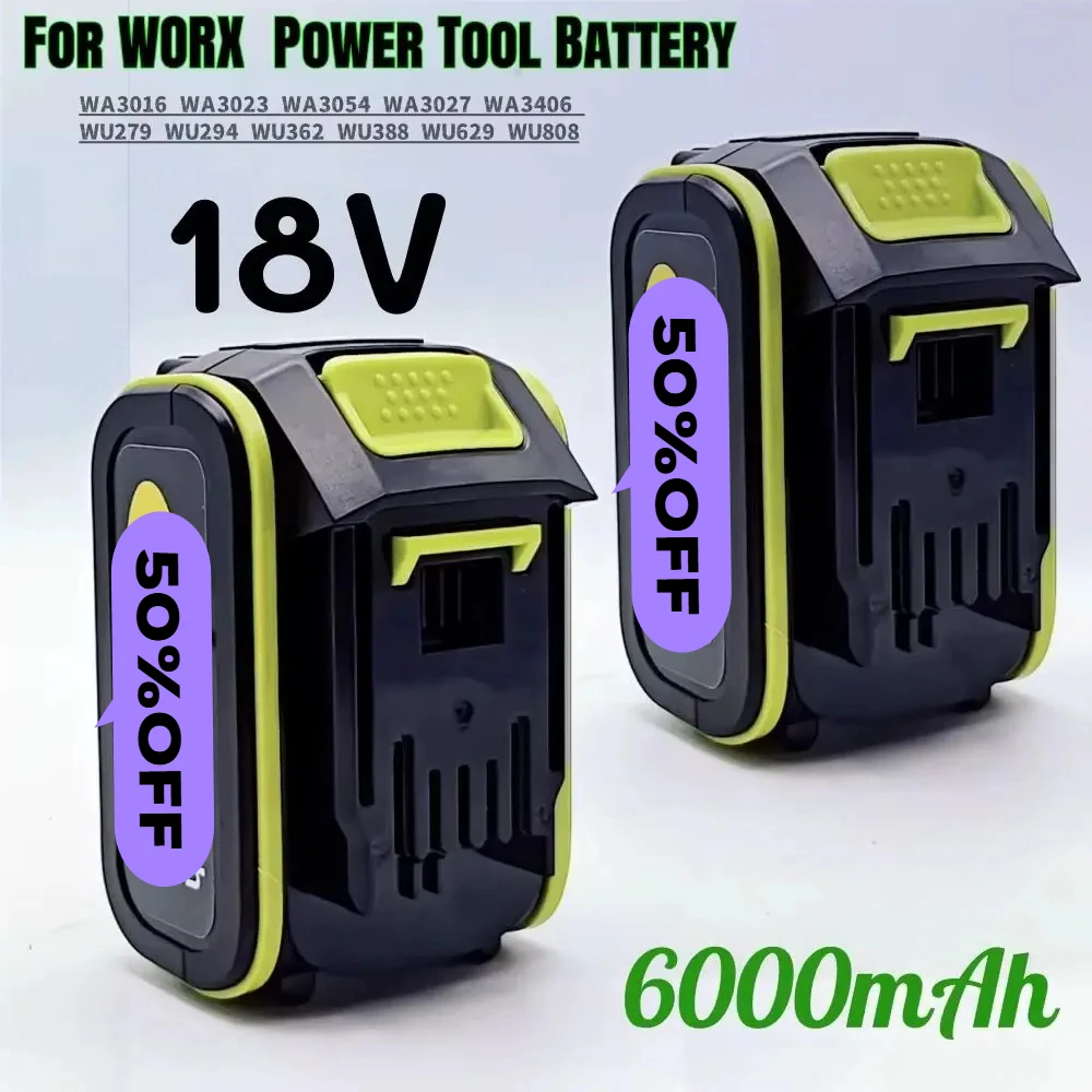 

6.0Ah WORX 18V 20V WA3016 WA3023 WA3054 WA3027 WA3406 WU279 WU294 WU362 WU388 WU629 WU808 Batteria