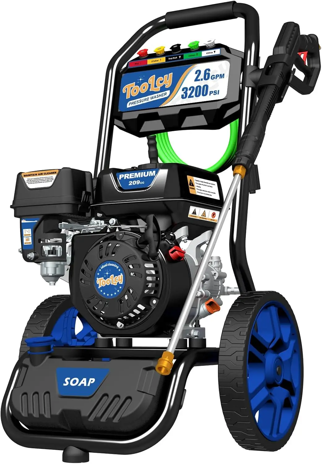 

Gas Pressure Washer 3200 PSI & 2.6 GPM, High Performance Engine, Includes Swivel Spray Gun and Wand, 35FT Power Washer Hose, 5 N