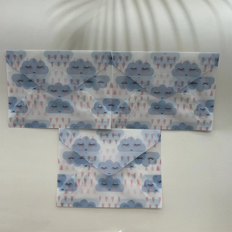 3pcs/lot Blank Translucent Envelope for Invitations Postcards European Giftbox Message Card Envelopes Wedding Business Letters