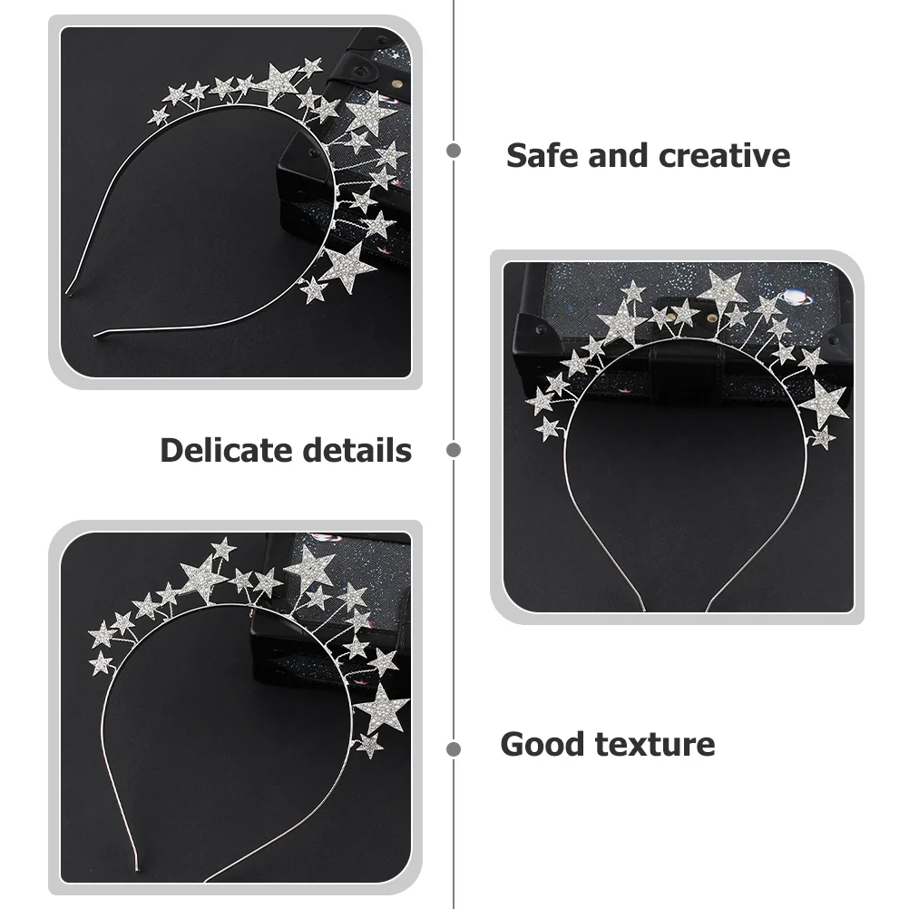 Star Headband Women Hair Decor Bridal Rhinestone Hoops Party Fashion Prime Ornament Woman