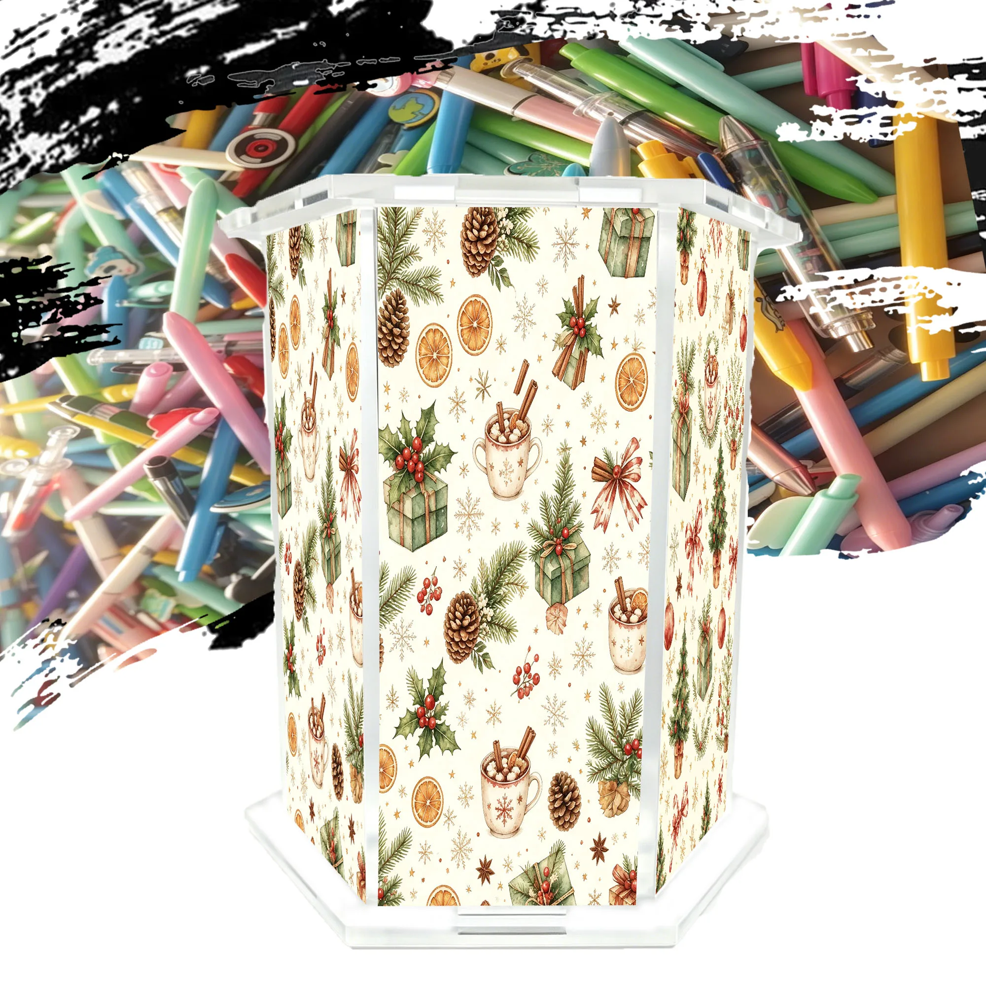 1PC Christmas series pen holder design is suitable as a holiday party gift for family, friends, and colleagues