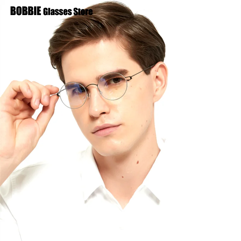 Denmark Korean Glasses Frame Men Titanium Screwless Small Round Eyewear Prescription Eyeglasses Frames Women Myopia Optical Lens