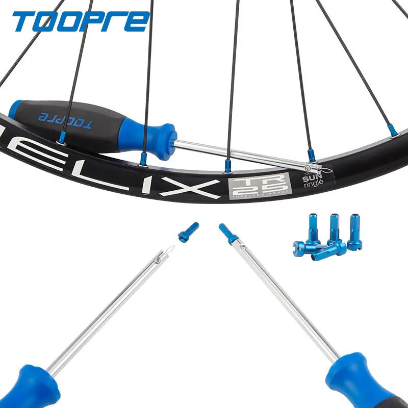 TOOPRE Bicycle Spoke Cap Installation Wrench Rim Puncher Wheel Set Spoke Screwdriver Removal Tool