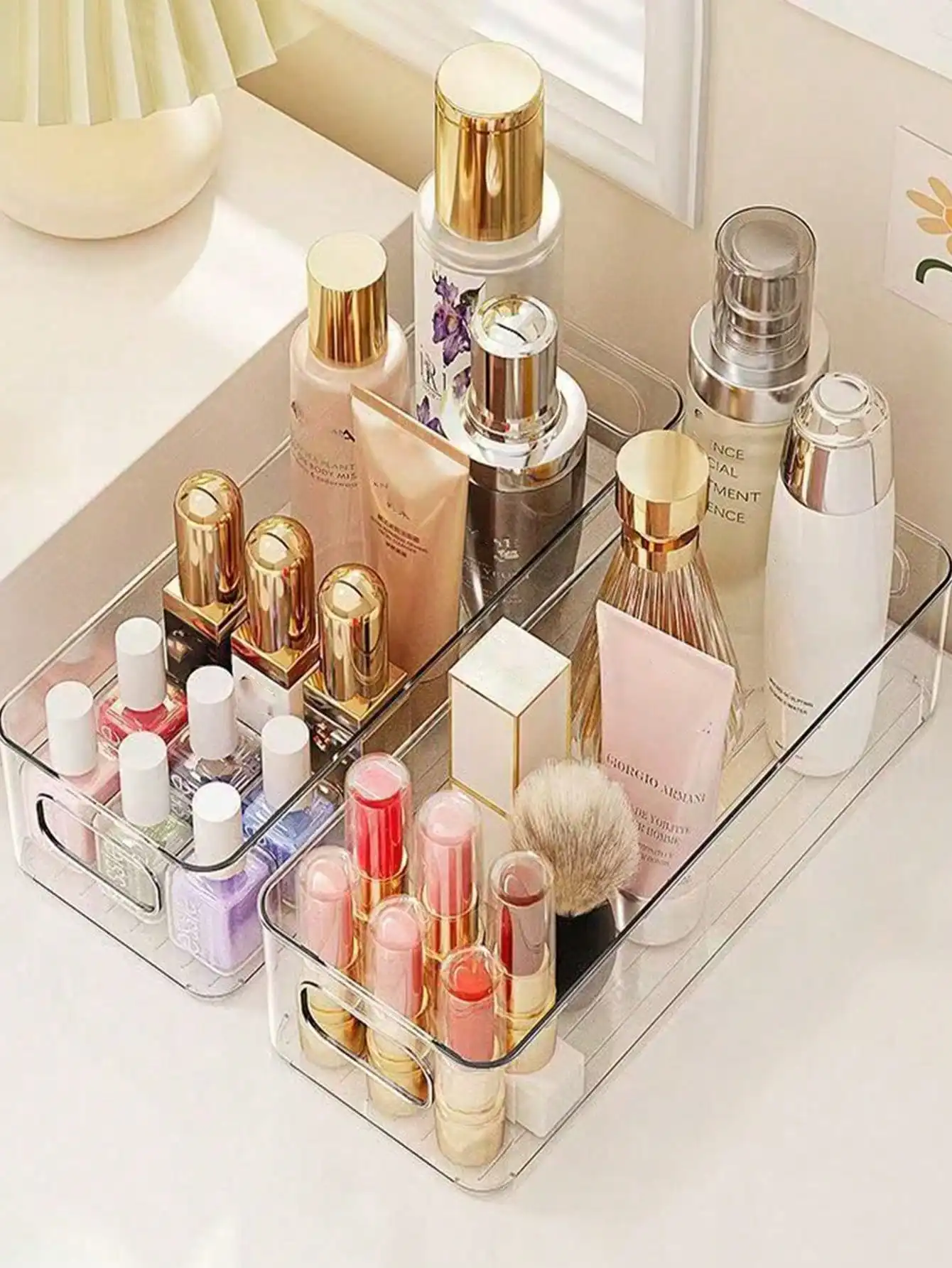 7pcs Transparent Desktop Storage Box Home Underwear Bra Socks Cosmetic Phone Case Refrigerator Drawer Organizer, Clear Acrylic Container Set For Bedroom Closet Bathroom Kitchen Organization, Stackable Multipurpose Storage Solution For Women Girls Dorm Apa view 6