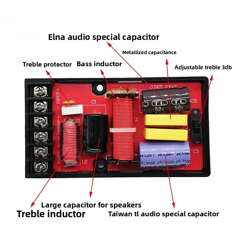 SOTAMIA 120W 양방향 분배기 고음 및 저음 스피커 DIY 자동차 스피커 수정 된 양방향 분배기 사운드 분배기 모듈