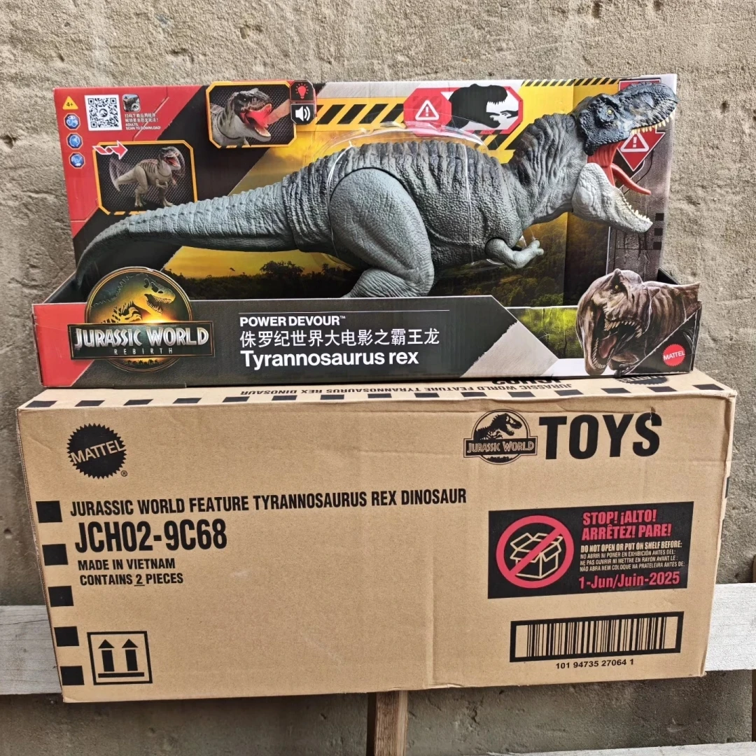 Jurassic World Tyrannosaurus Rex Power Devour dinosaurio modelo película misma simulación móvil figuras de animales sonidoables regalo para niños