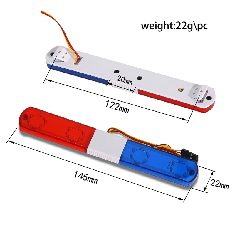 BNVN-Flash сигнальная лампа светодиодная полицейская машина яркий свет для 1/10 RC D12 HSP, Traxs осевые детали для обновления автомобиля