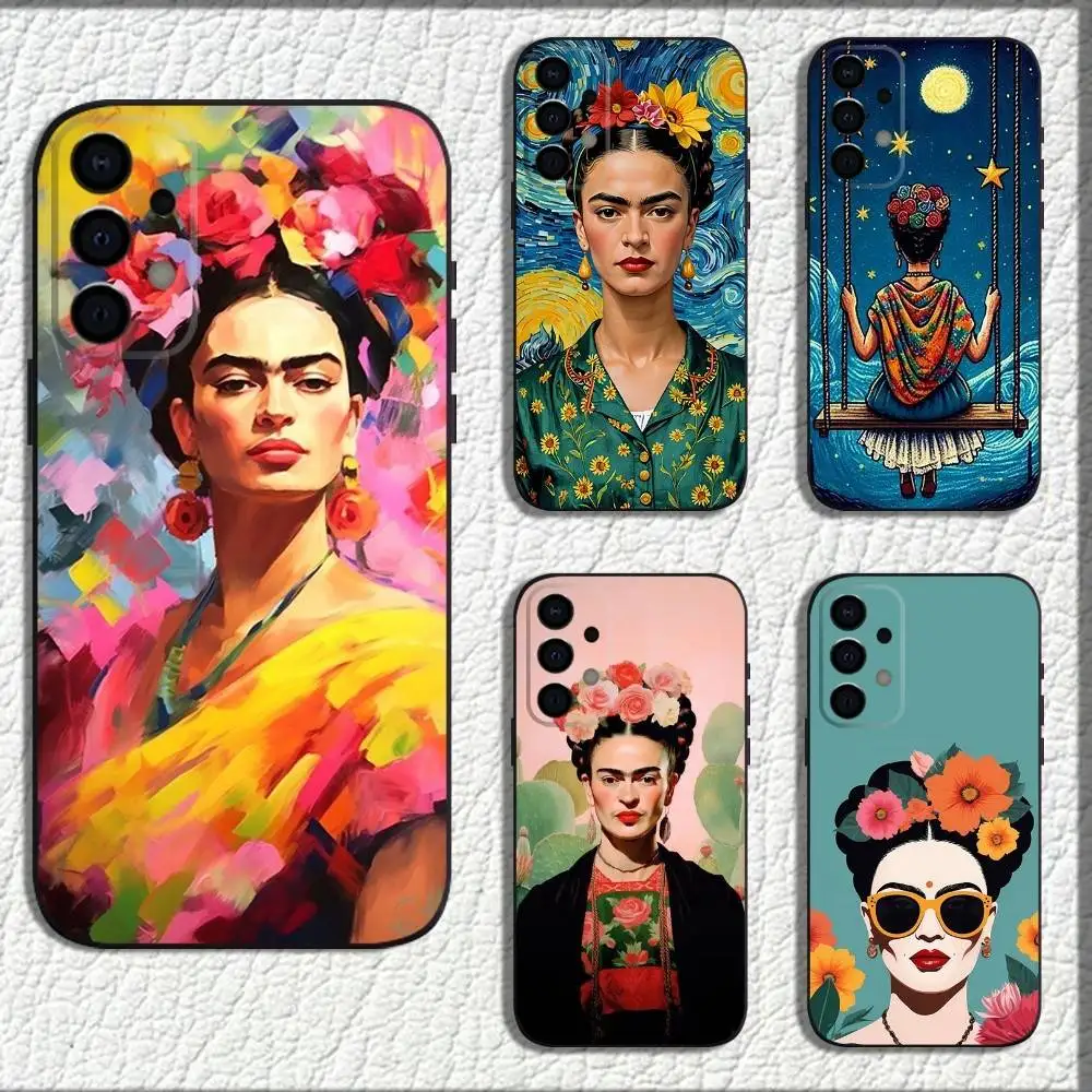 

F-FridaS Painting K-Kahlos Phone Case For Samsung Galaxy A73,72,71,A52,51,40,41,A22,A32,31,A13,12,Note20 Soft Black Shell