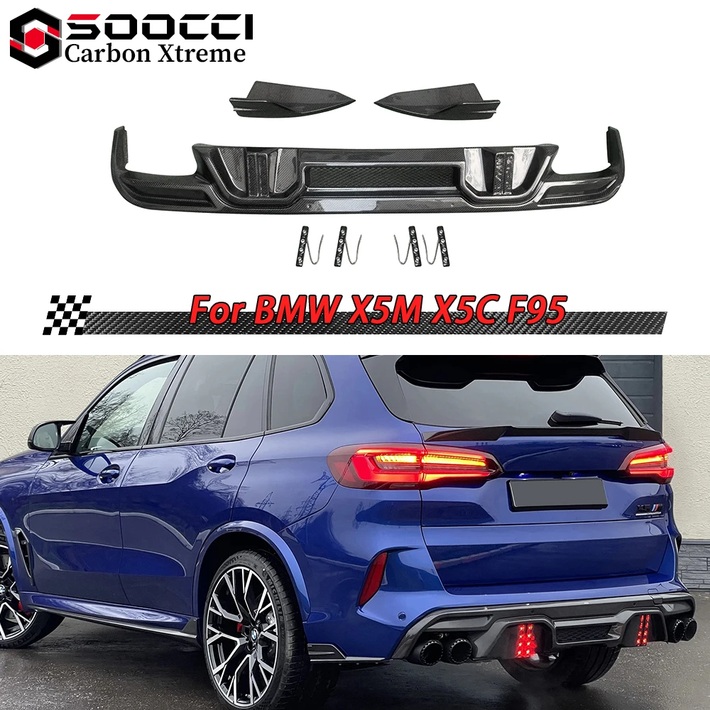 

LD Style Carbon Fiber Rear Diffuser for BMW X5M F95 X5C 2019-2023 Competition Package Rear Lip Spoiler Splitter Auto Parts