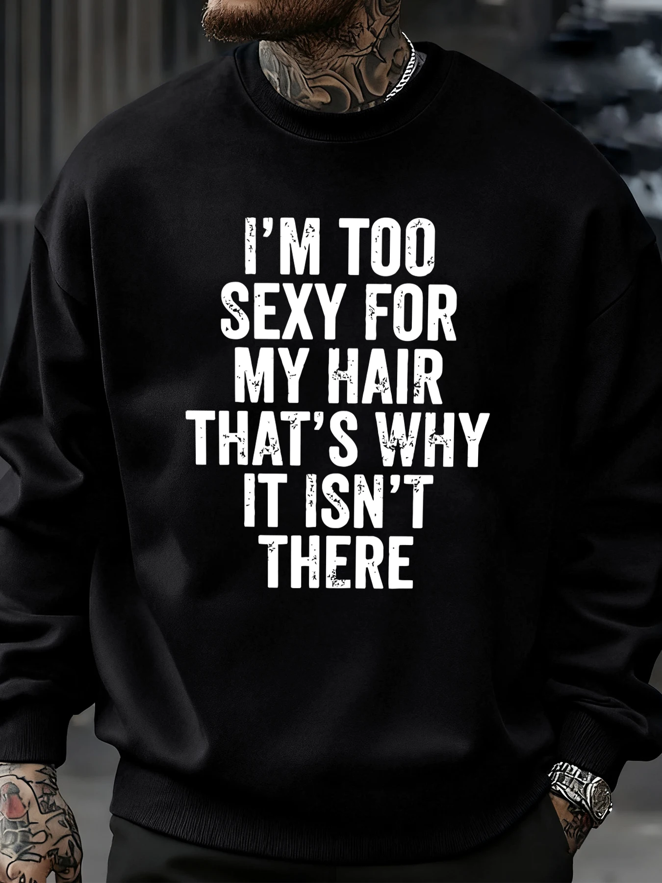 مثير جدا، حتى ذهبت شعري مضحك نمط الخريف البلوز الرجال مريحة البلوز الشارع ملابس فضفاضة الصوف Crewneck القمم #1