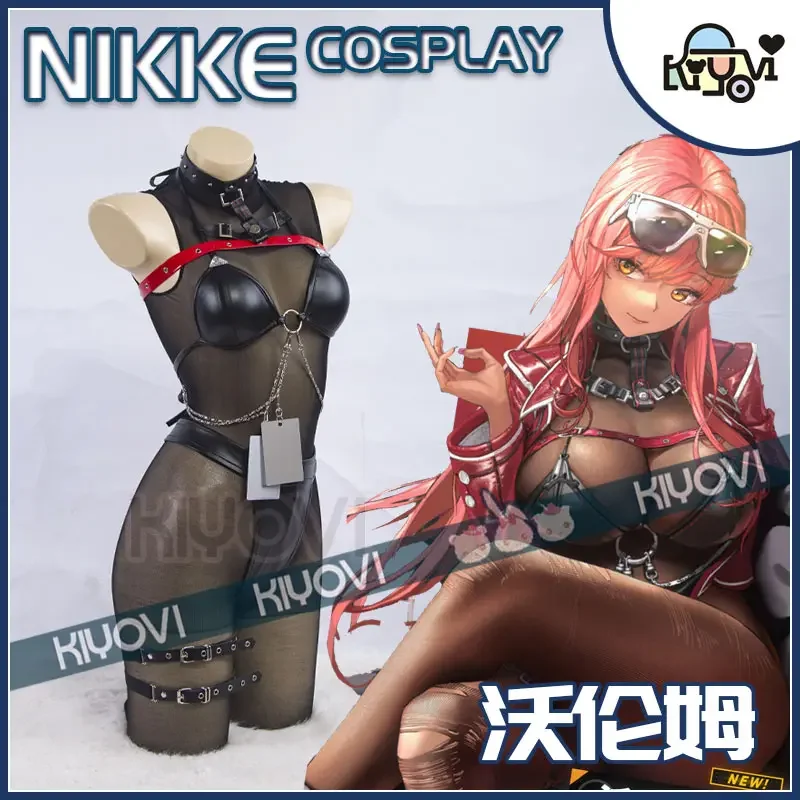 Nikke Cos Sexy Cat Girl Leather Uniform Anime Nuns Cloak Stockings Maid Headwear Halloween Carnival Costumes Accessories