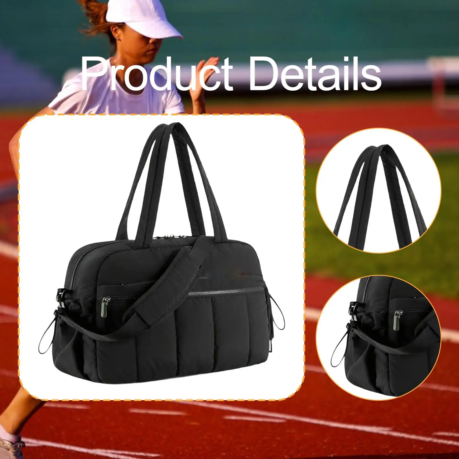 Gym Bag for Women for Toiletry Portable Pouch Travel Duffle Bag Crossbody Bag Overnight Bag for Sports Fitness Exercise Weekend