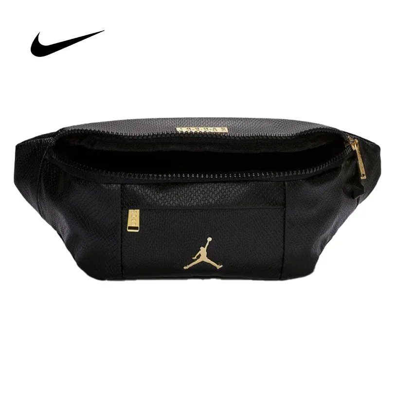 Nike Jordan Snakeskin Gold Logo Waist Bag Men Women Casual Crossbody Bag Fashion Chest Bag Daily Storage Bag HA5507-013