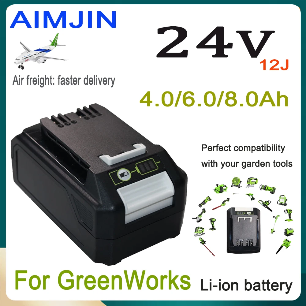 

For GreenWorks Power Tools 24V 12J 4000/6000/8000mAh Lithium Battery，Perfect compatibility with your electric tools