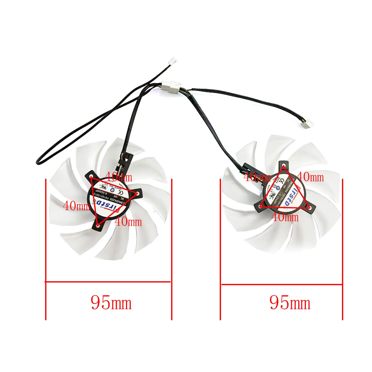 Brandneuer Original 95 mm 4PIN FD10015H12D RX6600 6600XT GPU-Lüfter für PowerColor RX 6650 XT RX 6600 RX6600XT Grafikkarte