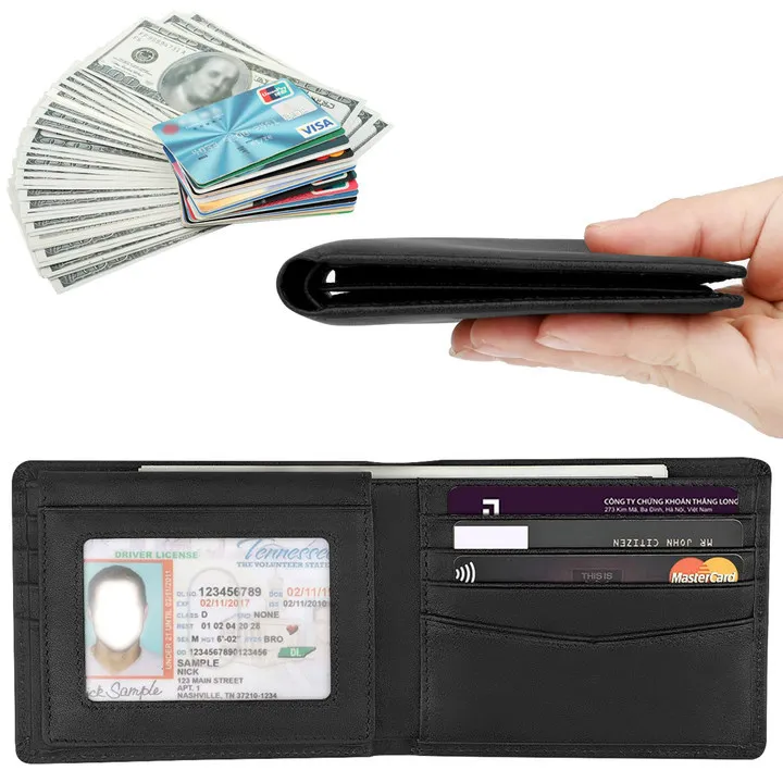 Super-moving three-fold ultra-thin wallet multi-card anti-theft wallet multi-functional business lightweight men's wallet
