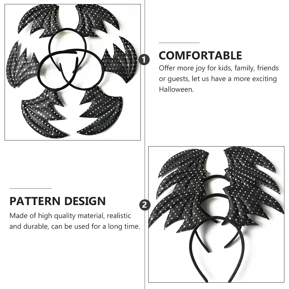 

6pcs Halloween Bat Wings Headbands Party Supplies For Adults Comfortable Costume Accessories Cosplay Decor Halloween Hair