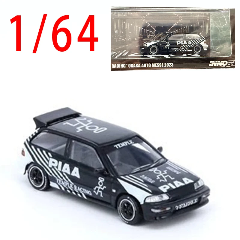 

INNO 1/64 Литой под давлением CIVIC EF9 TEMPLE Osaka Auto Messe, модель автомобиля из сплава Honda Civic, игровые транспортные средства, игрушки для мальчиков, коллекция подарков