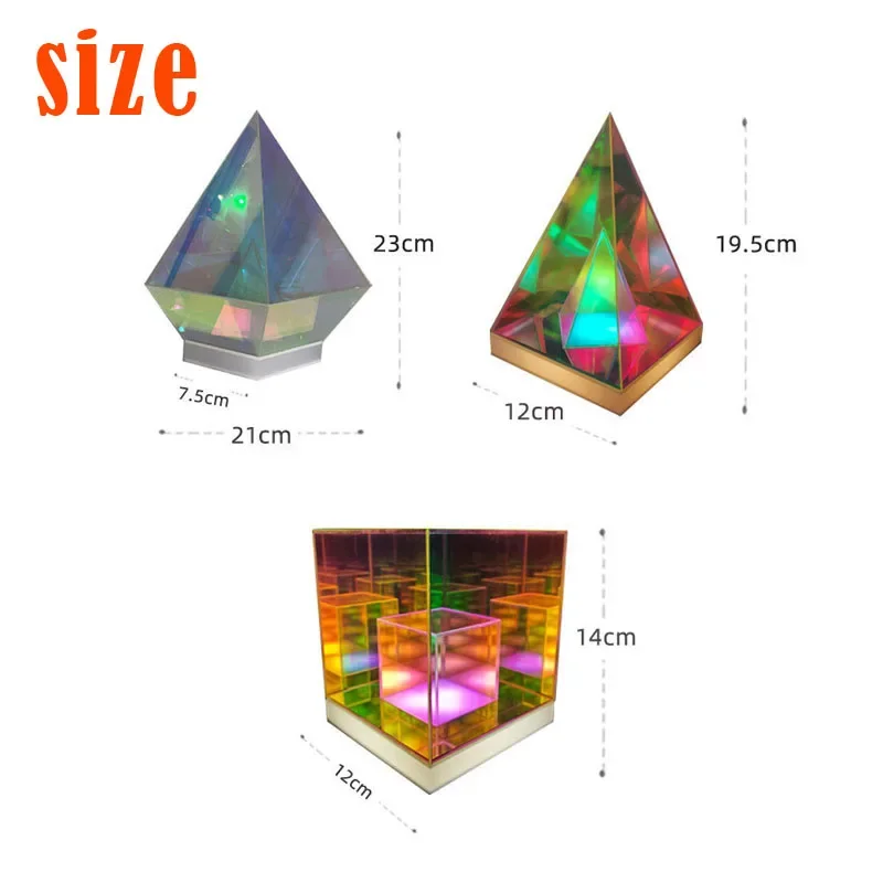 Colorful Pyramid Table Lamp Creative Outdoor Camping Bar Restaurant Desktop Decoration Atmosphere Night Light Bedside Decorate