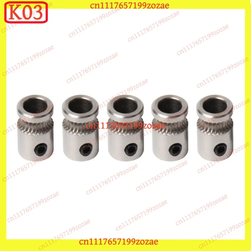 K03 5pcs Filament Drive Gear Pulley for Prusa i3 MK2 MK2.5 MK3 MK3S MMU2S MMU3 3.0 Extruder 3D Printer Spare Parts