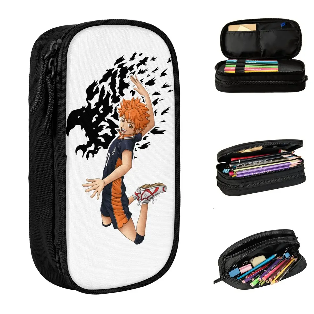 

Haikyuus Anime Pencil Case Bokuto Volleyball Pencil Box Pen Holder Kids Large Storage Pencil Bags Students Cosmetic Stationery