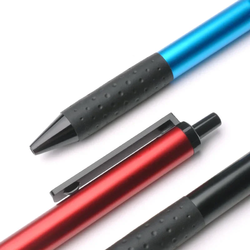 Retractable Gel Pens Kaco Metal Body Black Clip Smooth Writing Black Ink 0.5mm Black Blue Red Click Pens School Office Supplies