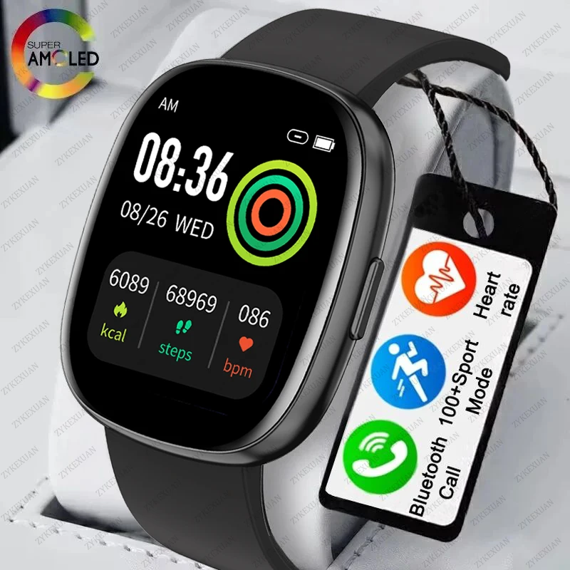 For Android Xiaomi Sports Smart Watch Men Women 1.83 Inch HD AMOLED Full Touch Screen IP68 Waterproof Bluetooth Call Smart Watch