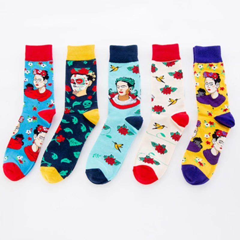 

High Quality Combed Cotton Men Socks Fashion Crazy Colorful Casual Long Tube Crew Socks eu 40-46