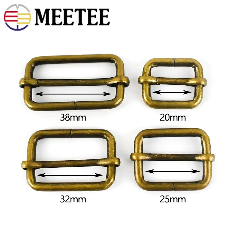 10 Pz Bronzo Fibbie 20/25/32/38mm Anello di Metallo Tri-glide Catenacci Borsa Cinghia Gancio Regolabile Cintura Tessitura Scarpe Accessori Hardware