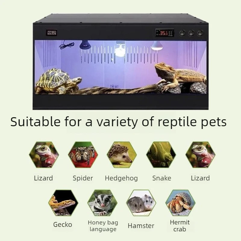 Reptile Feeding Box PVC Smart Temperature Control Lizard Terrarium Waterproof Thermostatic Incubator Reptile Pet Habitat House