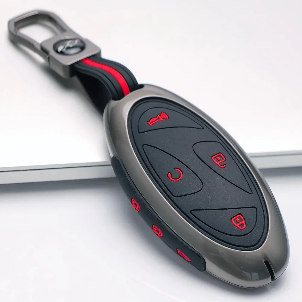 Zinc Alloy Silicone Car Key Case For Hyundai Kona Ev N-Line Tucson 2025 Grandeur GN7 IONIQ 6 Santa Fe MX5 Garden Gl Key Protect