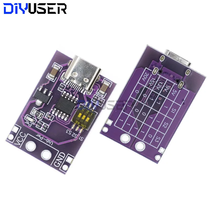 DIYUSER Type-C QC AFC PD2.0 PD3.0 do DC Parof Scam Fast Charge Trigger Polling Detector USB Notebook Power Supply Change Board — zdjęcie 3