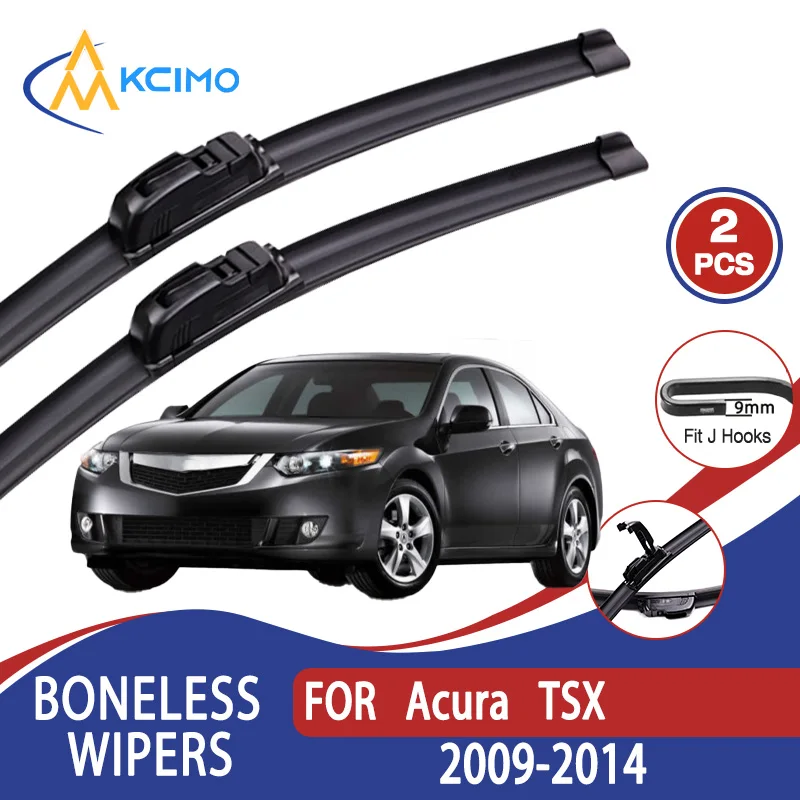 

For Acura TSX 2009-2014 Car Wiper U-type Soft Rubber Boneless Wiper HD Quiet Durable Automotive Wiper 24"+22"
