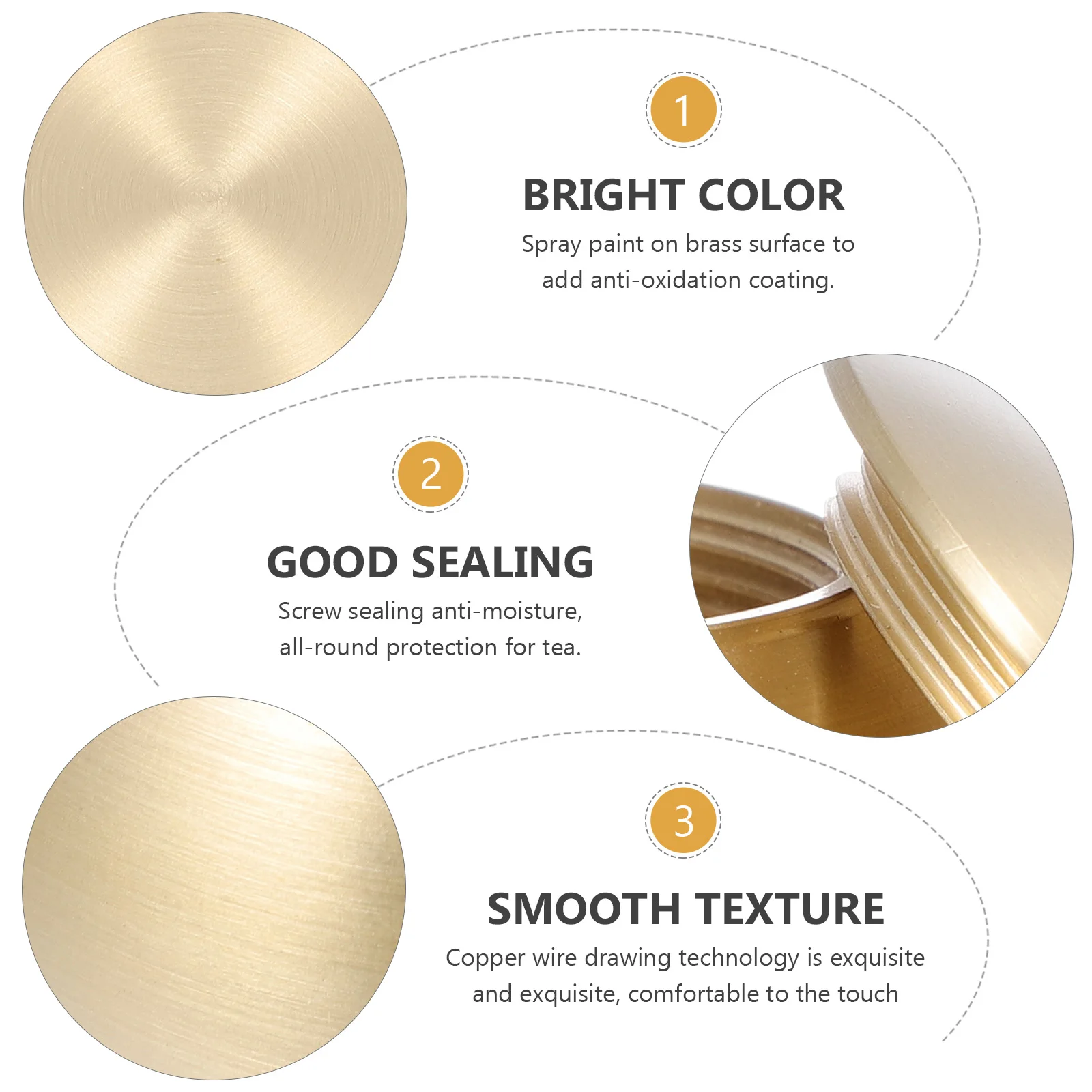 

Mini Portable Copper Tea Holder Airtight Small Copper Container Tea Leaves Organizer Wear Resistant Kitchen Sealing Jar Daily