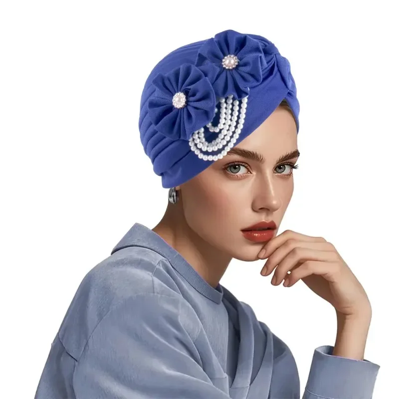 

Африканский головной убор Auto Gele, нигерийский свадебный гелевый женский платок с бусинами, мусульманский хиджаб, капот, головной убор