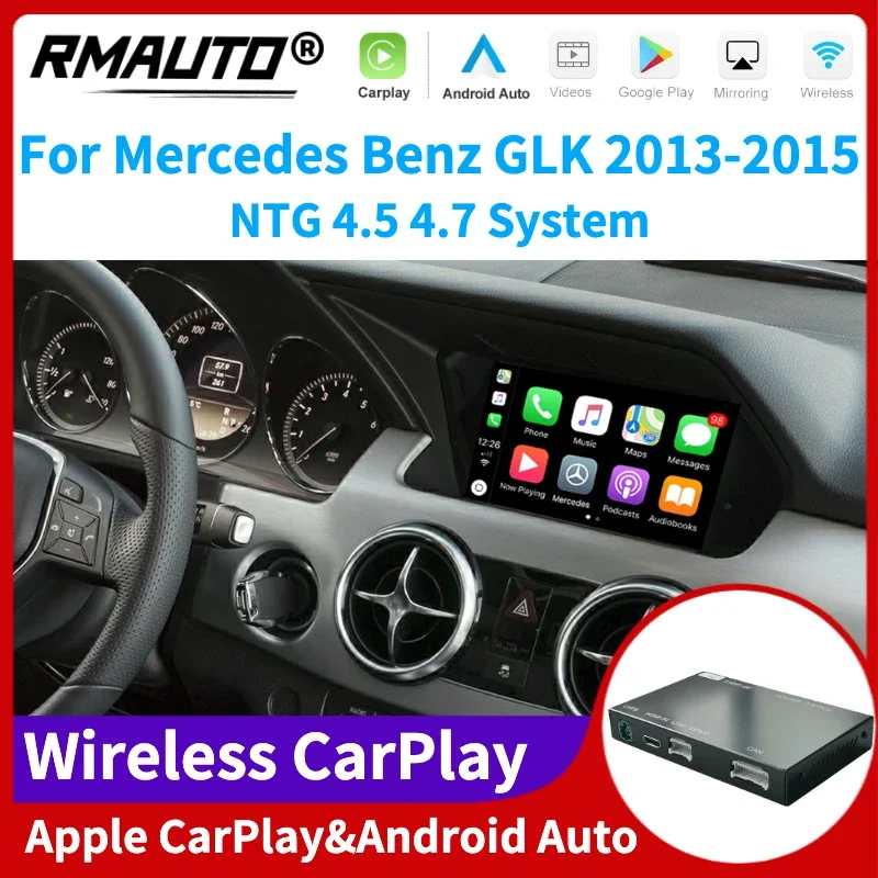 

RMAUTO Wireless Apple CarPlay NTG 4.5 4.7 for Mercedes Benz GLK 2013-2015 Android Auto Mirror Link AirPlay Car Accessories