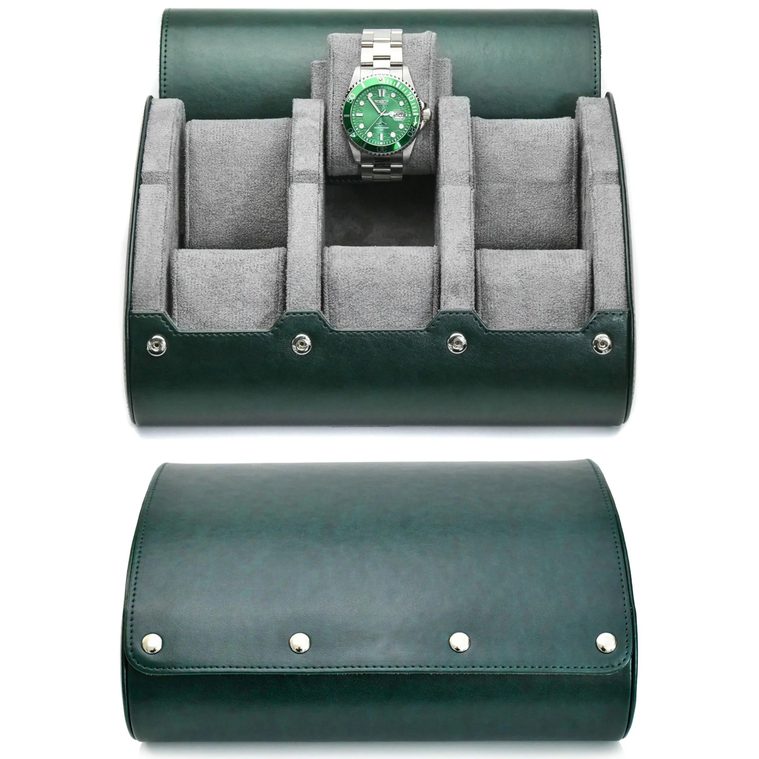 Bekijk reisetui, 6-slot horlogerol reisetui organisator display - PU lederen horlogekast - horloge-organizer voor heren en dames