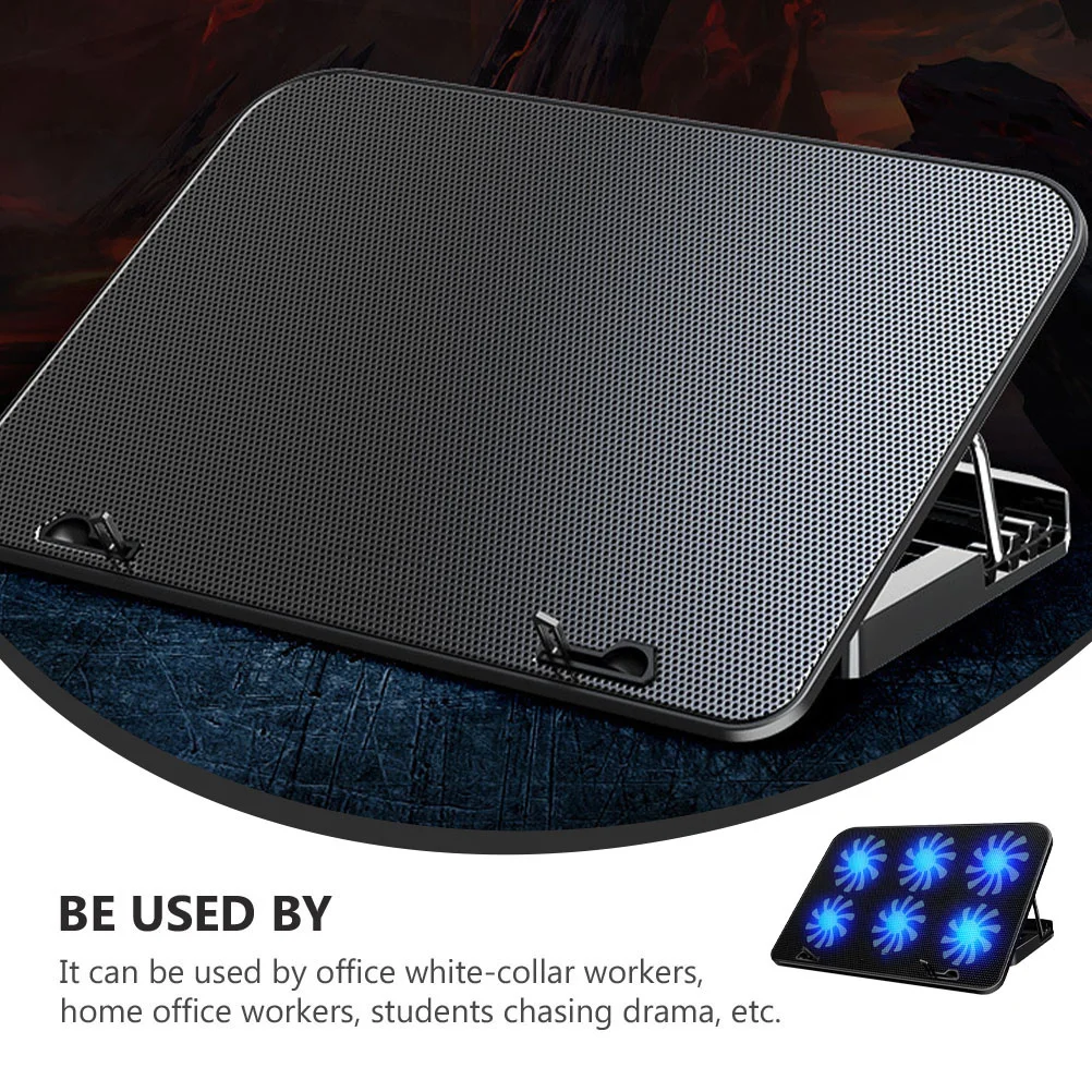 

Laptop Stand Notebook Cooler Accessory Bracket Black Adjustable Radiator Exhaust Fan Holder