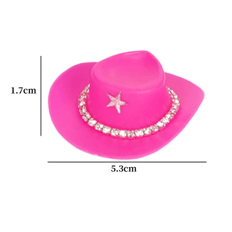 5Pcs Miniatur Kunststoff Puppe Hut Western Cowboy Hut Cowgirl Hut Für Puppen Dekoration Zubehör