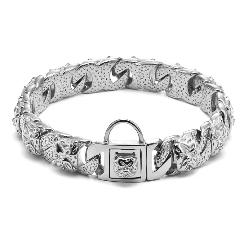Bully Dog Collar 32mm Stainless Steel Gold Chain Large Dog Pitbull Bulldog French Necklace Customized Quality Strong Pet Collar