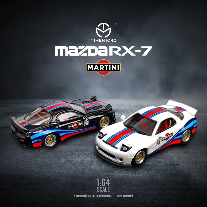 

Модель автомобиля под давлением Mazda RX-7 Martini, 1:64, металлические игрушки под давлением, подарок на день рождения для детей, Коллекционная модель для мальчиков