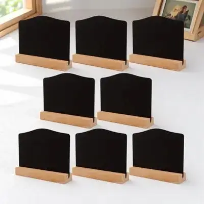 8pcs Mini Double-Sided Blackboard Message Board Small Chalkboard For Table Desk Decor Rustic Wood Writing Pad Reusable
