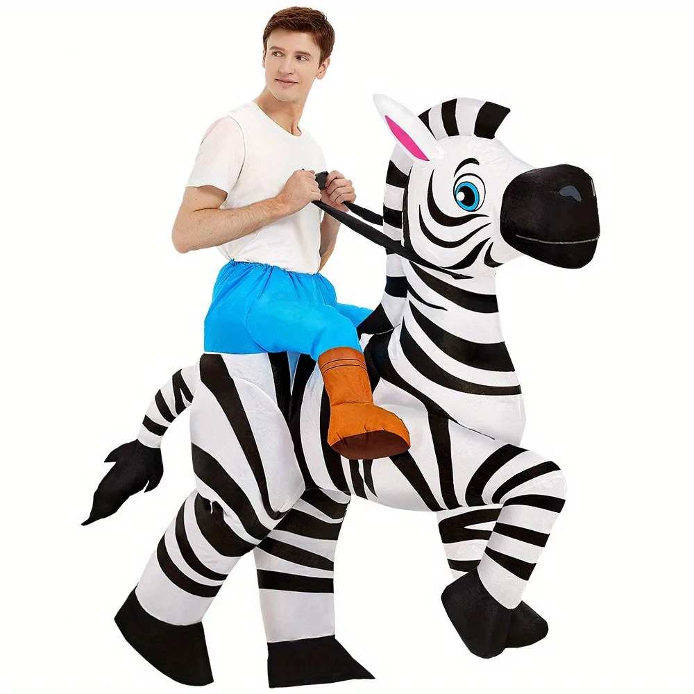 

Inflatable Zebra Costume for Adults - Halloween Party Roleplay Suit Suitable for Height 4.9 Feet to 6.2 Feet