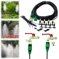 15M Misting Cooling Nozzle System Brass Atomizer Nozzles Kit Greenhouse Micro Sprinklers Garden Sprayer Drip Irrigation